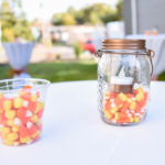 Picture of candy corn in a jar