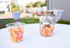 Picture of candy corn in a jar